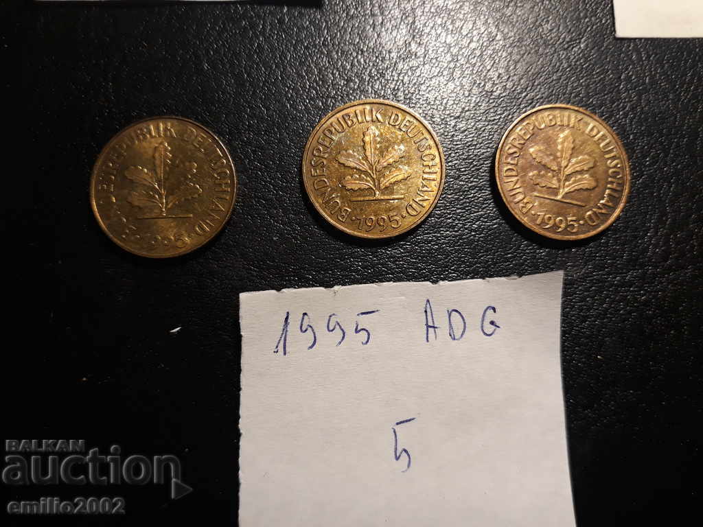 5 Pfennig BDR ADG 1995 cu preț € 0.76 | 1.49 BGN