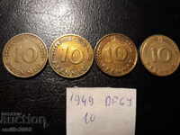 10 Pfennig BDR DFGJ 1949
