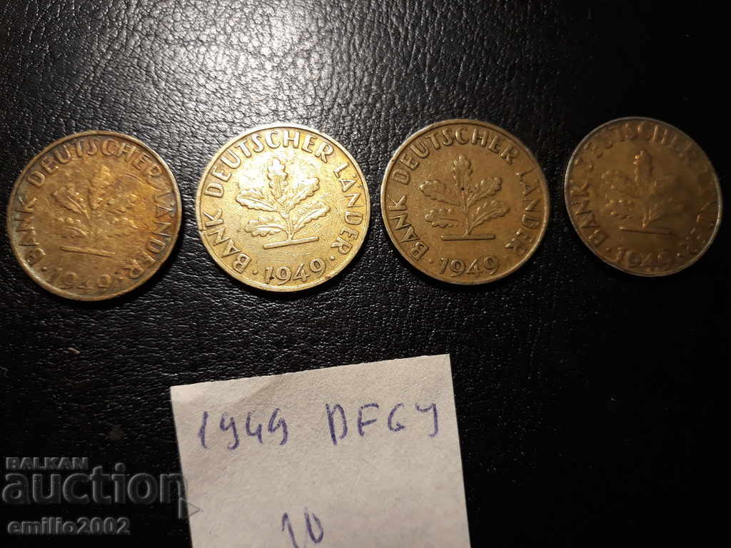 10 Pfennig BDR DFGJ 1949 with price € 1.02 | 1.99 BGN 10 Pfennig BDR DFGJ 1949 with price € 1.02 | 1.99 BGN