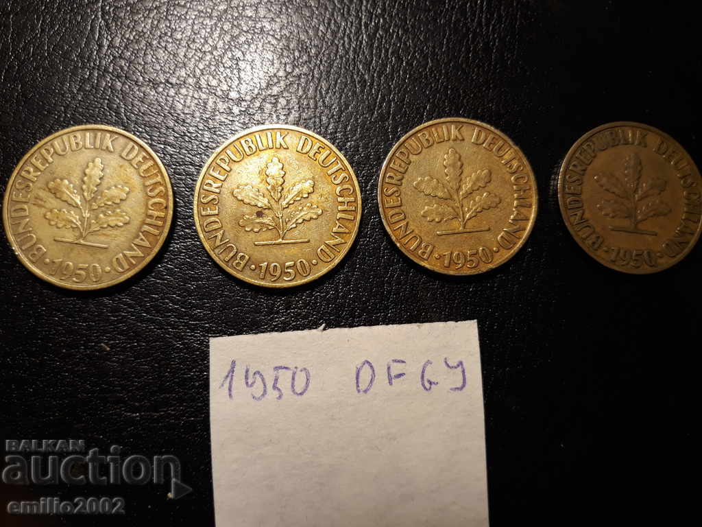 10 Pfening BDR DFGJ 1950 with price 1.99 BGN | € 1.02 10 Pfening BDR DFGJ 1950 with price 1.99 BGN | € 1.02