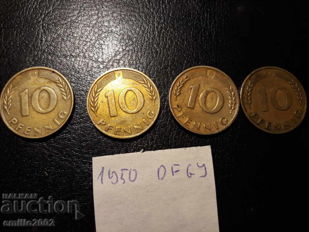 10 Pfennig BDR DFGJ 1950g