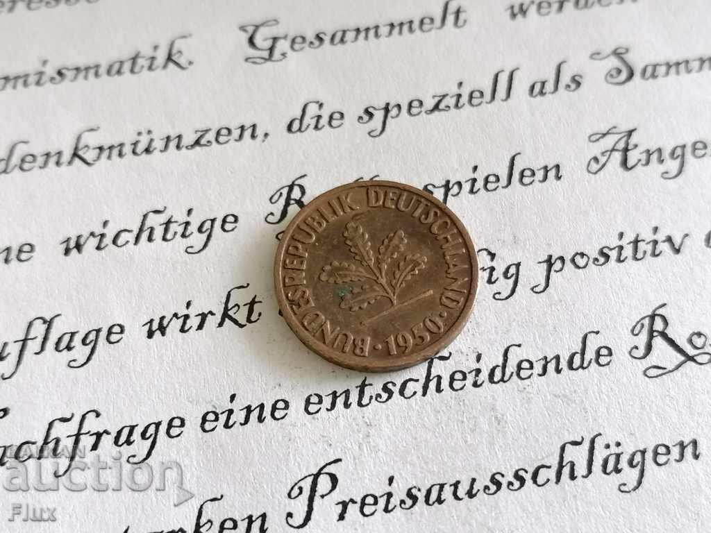 Coin - Germany - 1 pfennig 1950; J series with price 0.60 BGN | € 0.31