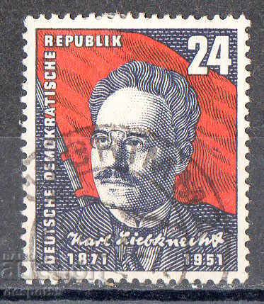 1951. GDR. Karl Liebknecht, Γερμανός πολιτικο-σοσιαλιστής.