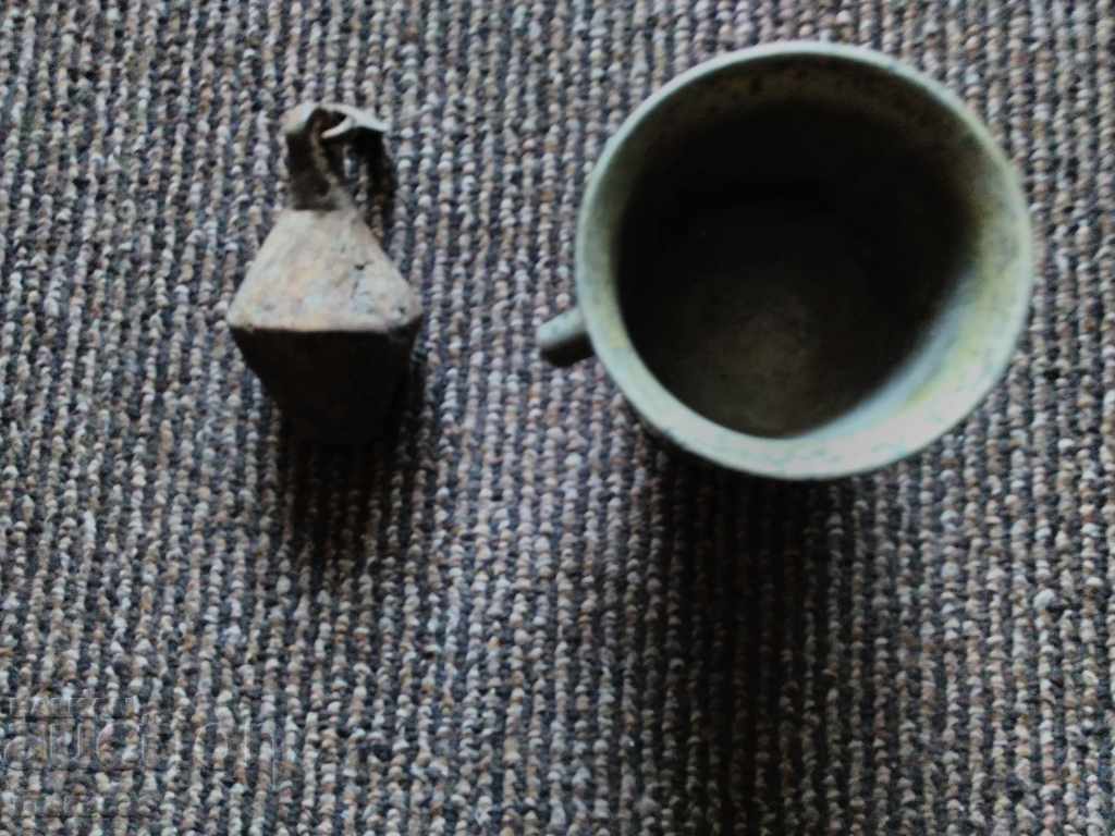 A brass mortar and pestle from an old scale with price 30.00 BGN | € 15.34 A brass mortar and pestle from an old scale with price 30.00 BGN | € 15.34
