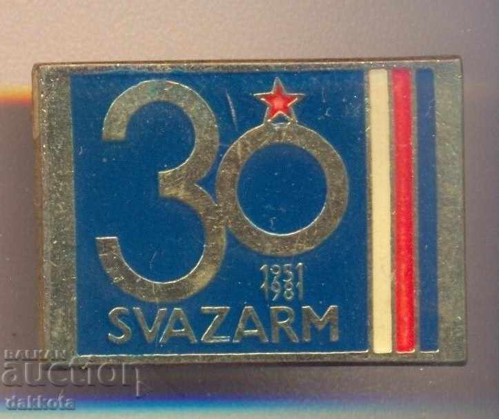 Insigna SVAZARM 30 de ani 1951-1981