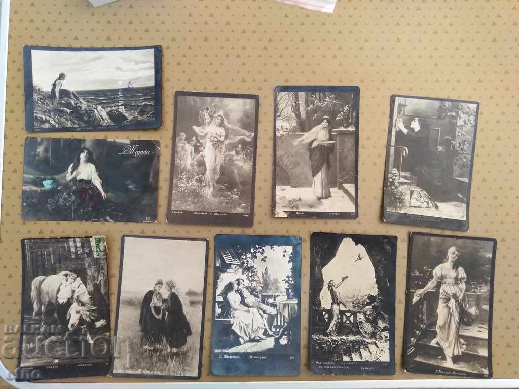 LOT OF 10 PCS. ROYAL LOVE CARDS 1910-1918