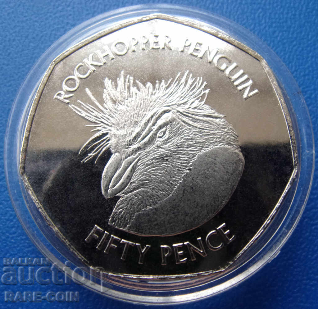 RS (21) Falkland 50 Penny 2018 PROOF UNC