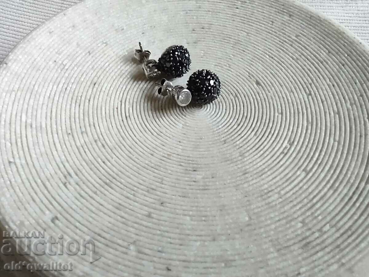 Auction Earrings - solemn, official, silver, stamp Auction Earrings - solemn, official, silver, stamp