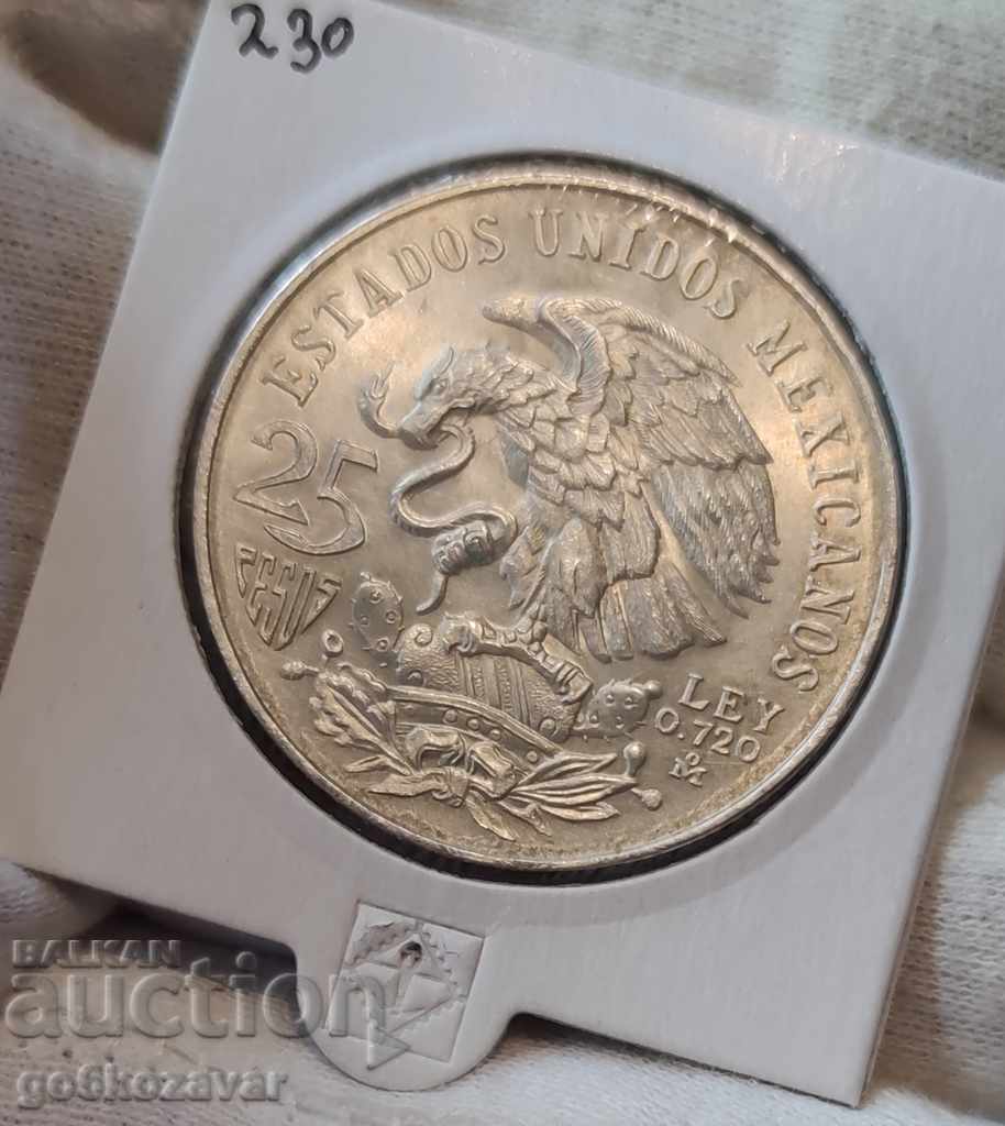 Mexico 25 Pesos 1968 Silver.UNC - 5 Mexico 25 Pesos 1968 Silver.UNC - 5