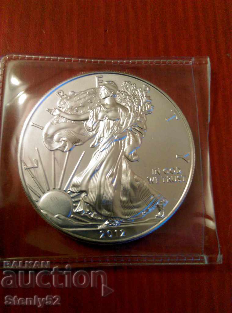 1oz-2012 г.сребърна монета 31.10 гр.проба 999 на среброто