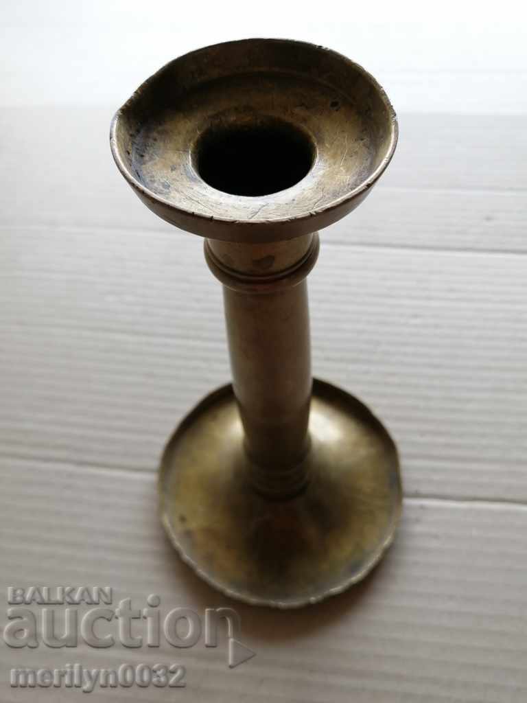 Παλιά ορείχαλκο κηροπήγιο κερί λαμπτήρα - 19ος αιώνας - 6 Παλιά ορείχαλκο κηροπήγιο κερί λαμπτήρα - 19ος αιώνας - 6