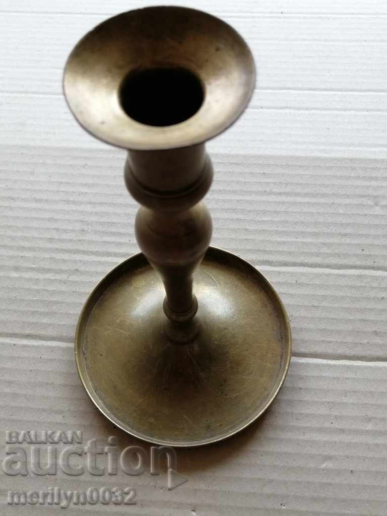 Old brass candlestick, candle, lamp - 19th century - 6 Old brass candlestick, candle, lamp - 19th century - 6