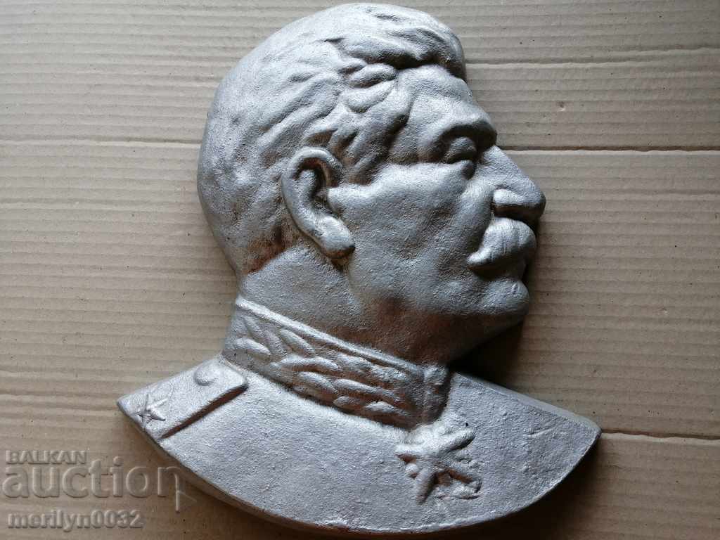 Aluminum bas-relief of Stalin figure, plastic, statuette - 5 Aluminum bas-relief of Stalin figure, plastic, statuette - 5