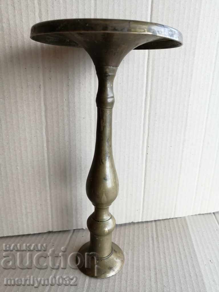 Auction Old brass candlestick, candle, lamp - 19th century Auction Old brass candlestick, candle, lamp - 19th century
