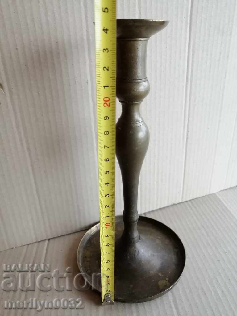Delivery of Old brass candlestick, candle, lamp - 19th century Delivery of Old brass candlestick, candle, lamp - 19th century