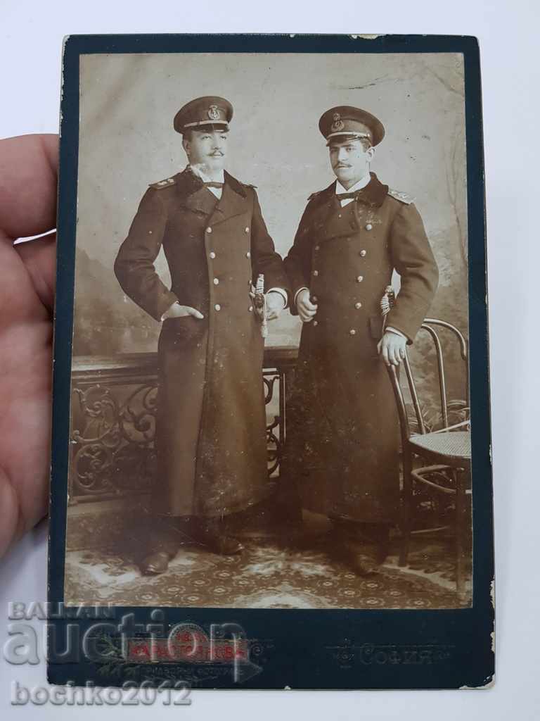 Early Bulgarian princely photograph of naval officers with swords