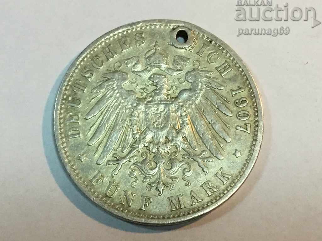 Германия 5 марки 1907 година (L.7)