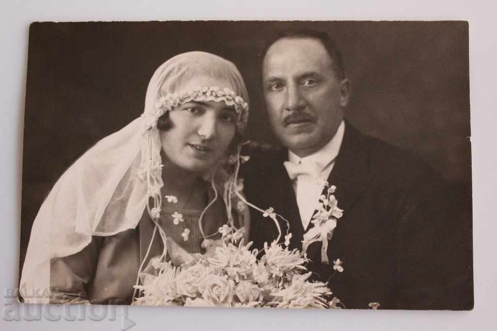 СТАРА СНИМКА СВАТБЕНА ФОТОГРАФИЯ ЦАРСТВО БЪЛГАРИЯ