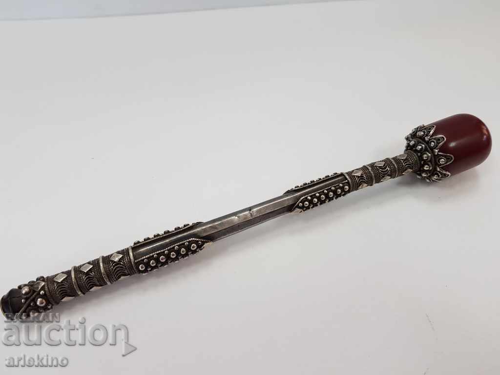 Rare Ottoman Turkish Silver Amber Cigarette 19th Century with price 630.00 BGN | € 322.11