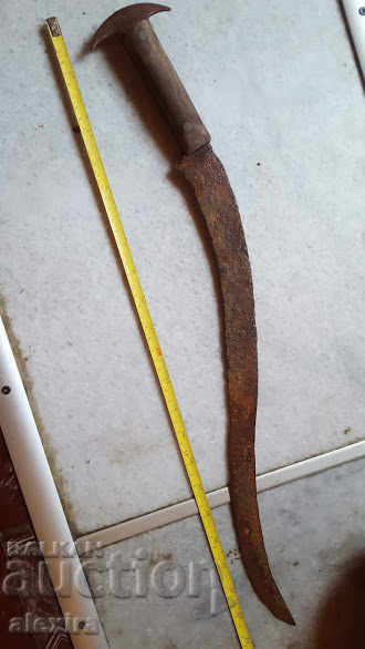 a huge old forged knife scythe