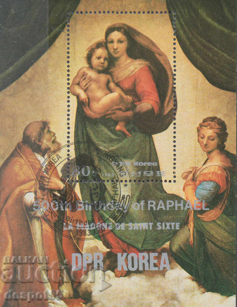 1983. Sev. Coreea. 500 de ani de naștere a lui Rafael. Block.