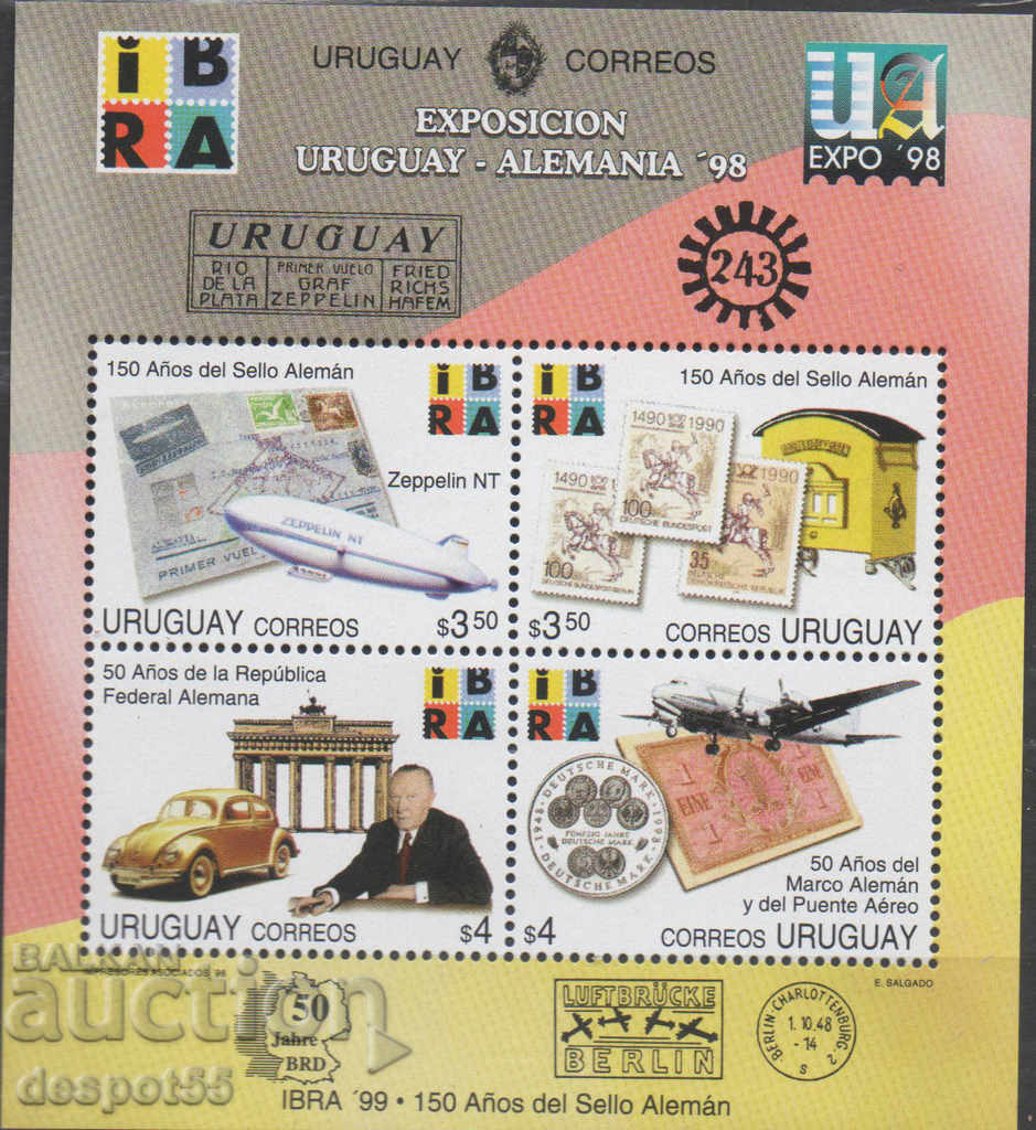 1998. Уругвай. Международни филателни изложения. Блок.