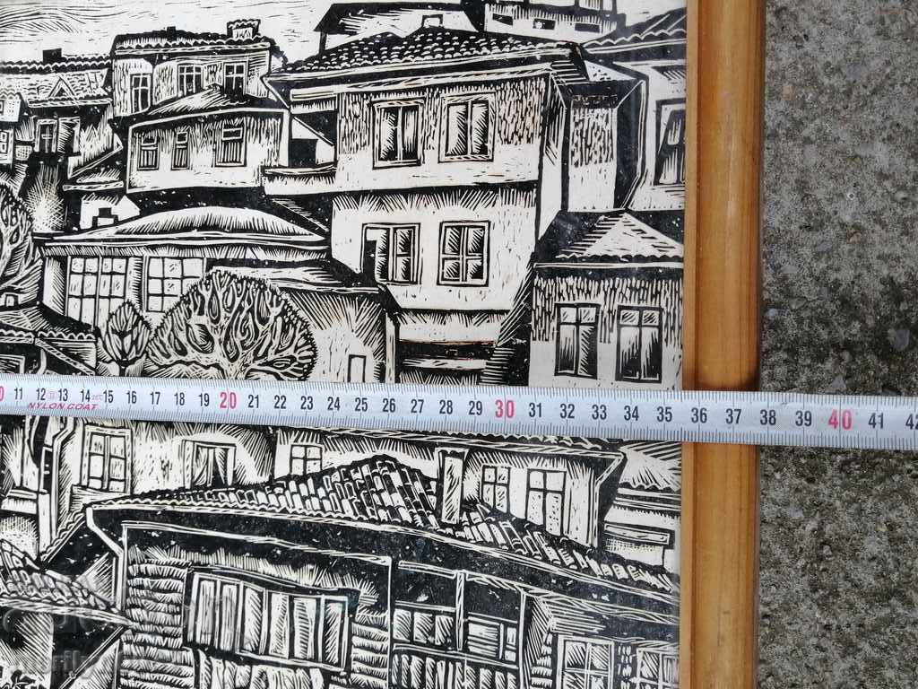 Delivery of Framed painting Veliko Tarnovo lithograph Delivery of Framed painting Veliko Tarnovo lithograph