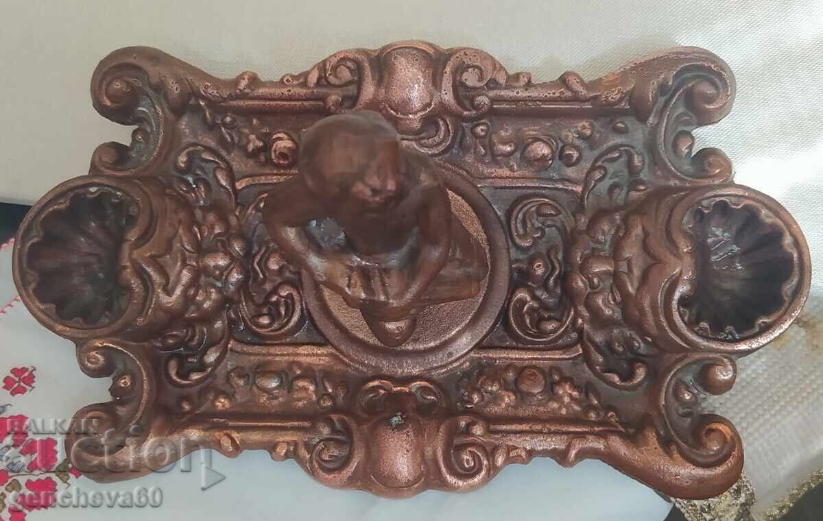 Baroque Inkwell Brass, Copper with a Boy Figure with price 150.00 BGN | € 76.69 Baroque Inkwell Brass, Copper with a Boy Figure with price 150.00 BGN | € 76.69