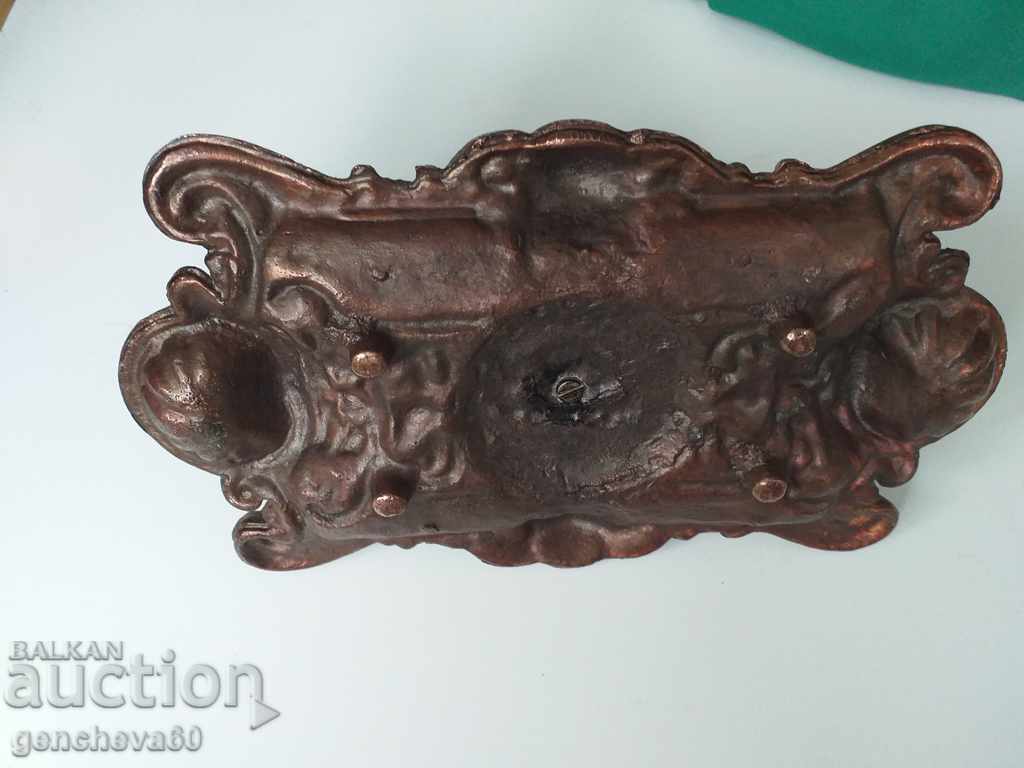 Baroque Inkwell Brass, Copper with a Boy Figure - 5 Baroque Inkwell Brass, Copper with a Boy Figure - 5