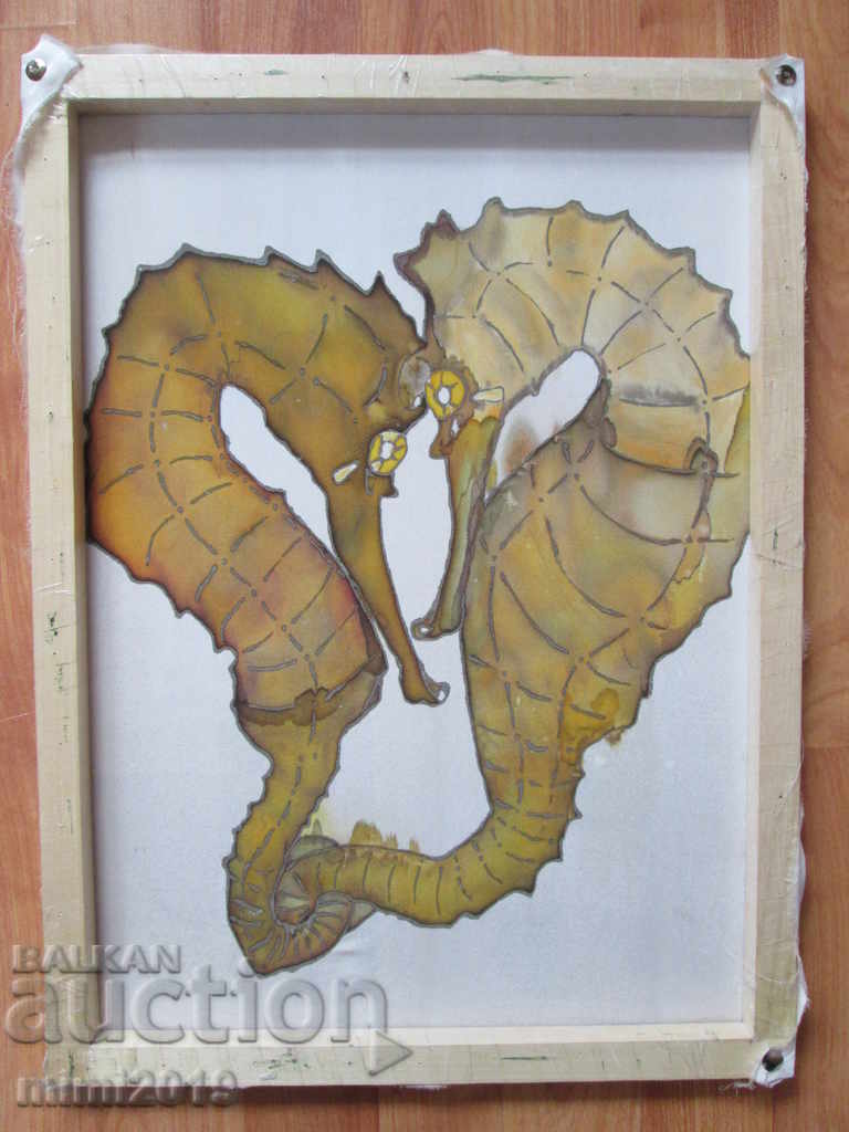 Delivery of Picture on silk, seahorse Delivery of Picture on silk, seahorse