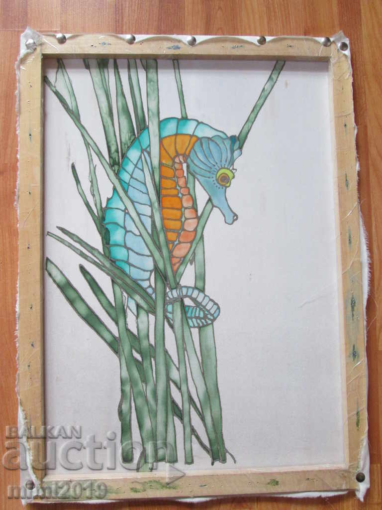 Delivery of Picture on silk, seahorse Delivery of Picture on silk, seahorse