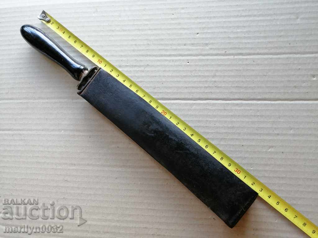 Antique razor sharpener, strap, razor - 5