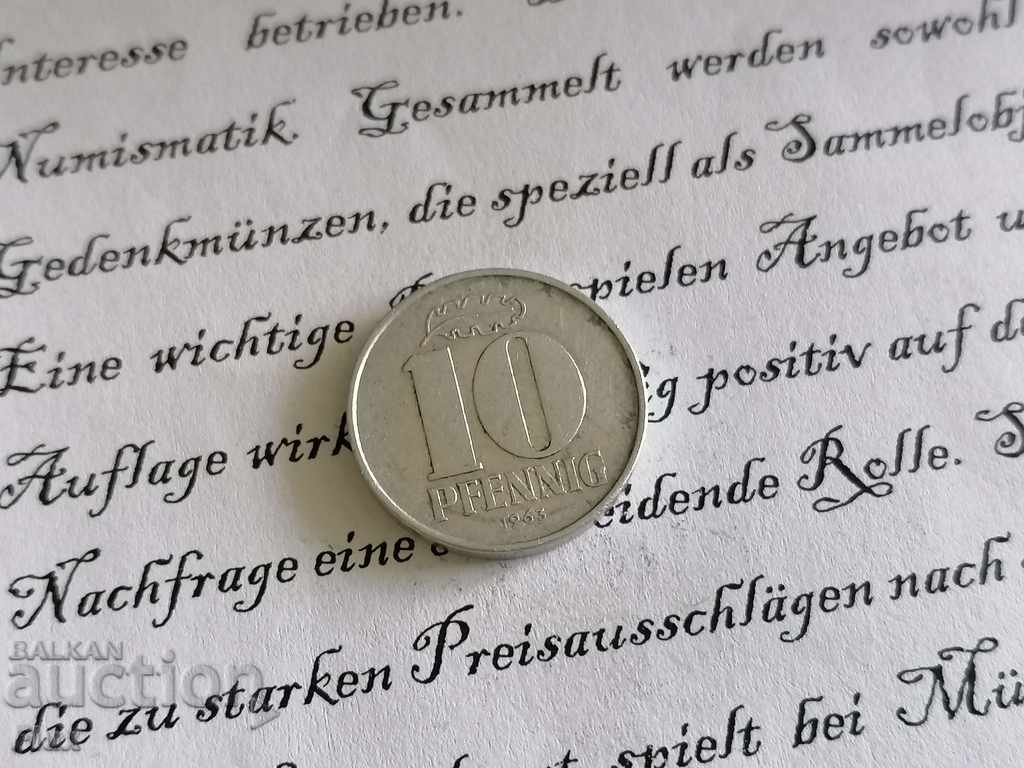 Moneda - Germania - 10 pfennigs 1963; seria A