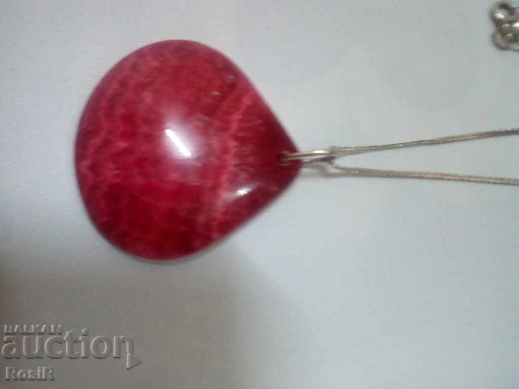 RHODOCHROSITE MEDALLION WITH SILVER CHAIN with price 35.00 BGN | € 17.90 RHODOCHROSITE MEDALLION WITH SILVER CHAIN with price 35.00 BGN | € 17.90