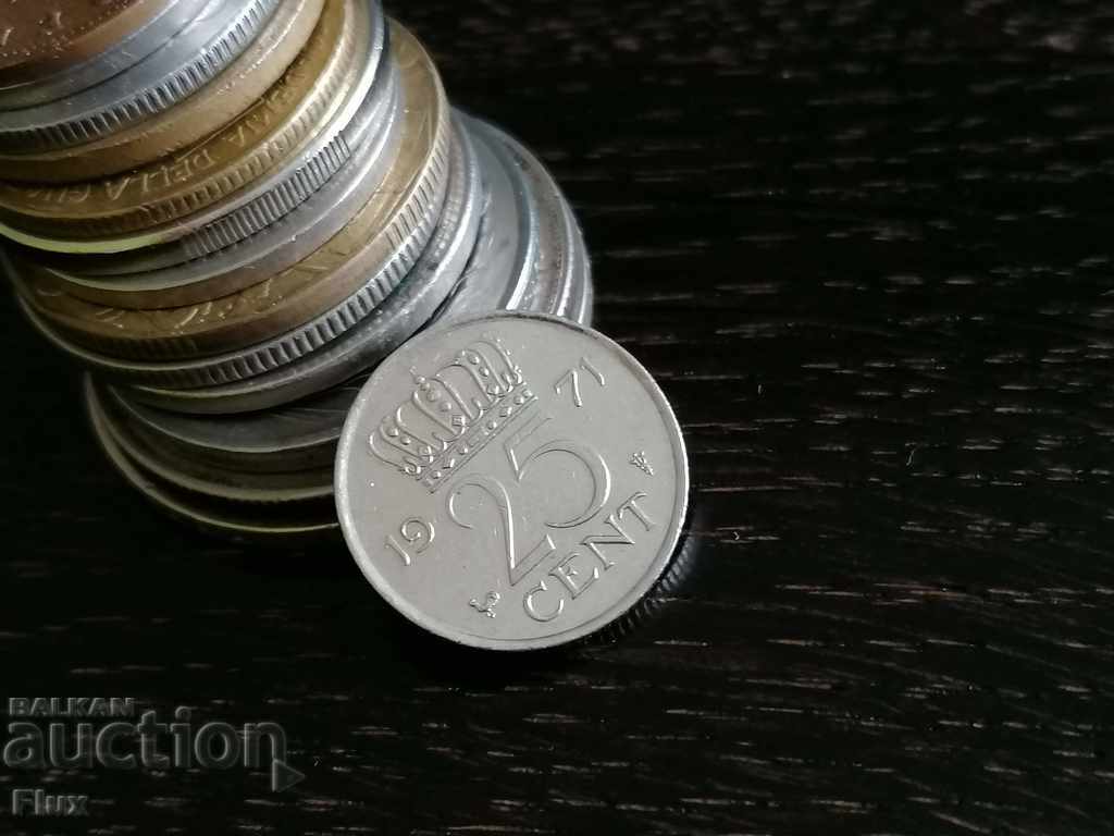 Coin - Netherlands - 25 cents 1971