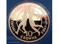 Turk and Caicos 10 Crowns 1982 UNC PROOF Rare