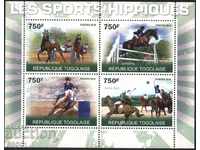 Καθαρές μάρκες σε ένα μικρό φύλλο Equestrian Sports Horses 2010 από το Τόγκο