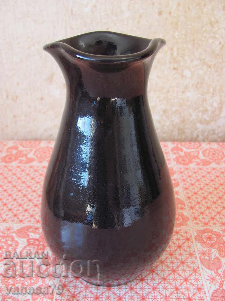 Medium black ceramic vase