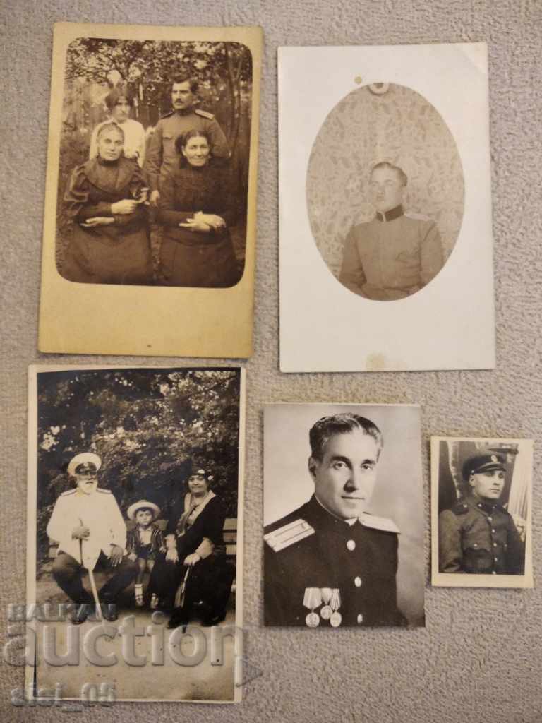 Postcards military officers Lot 5 pcs.