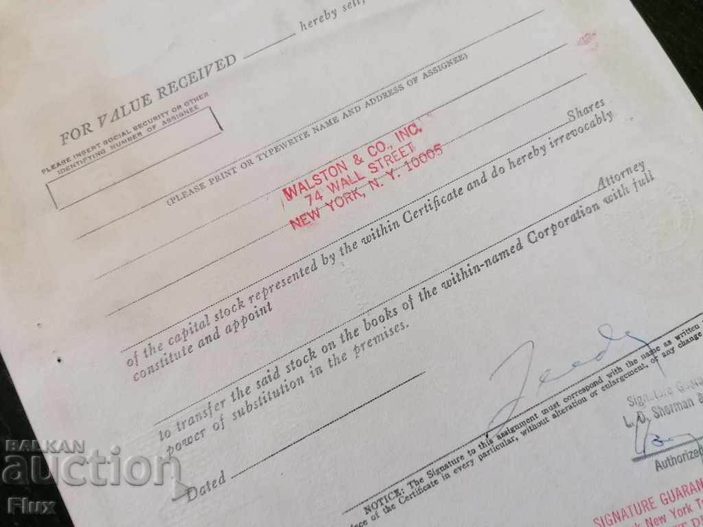 Share certificate Metex Corporation | 1966 - 5 Share certificate Metex Corporation | 1966 - 5