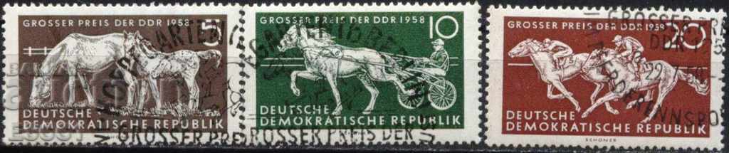 Клеймовани марки Спорт Коне 1958 от ГДР  Източна Германия