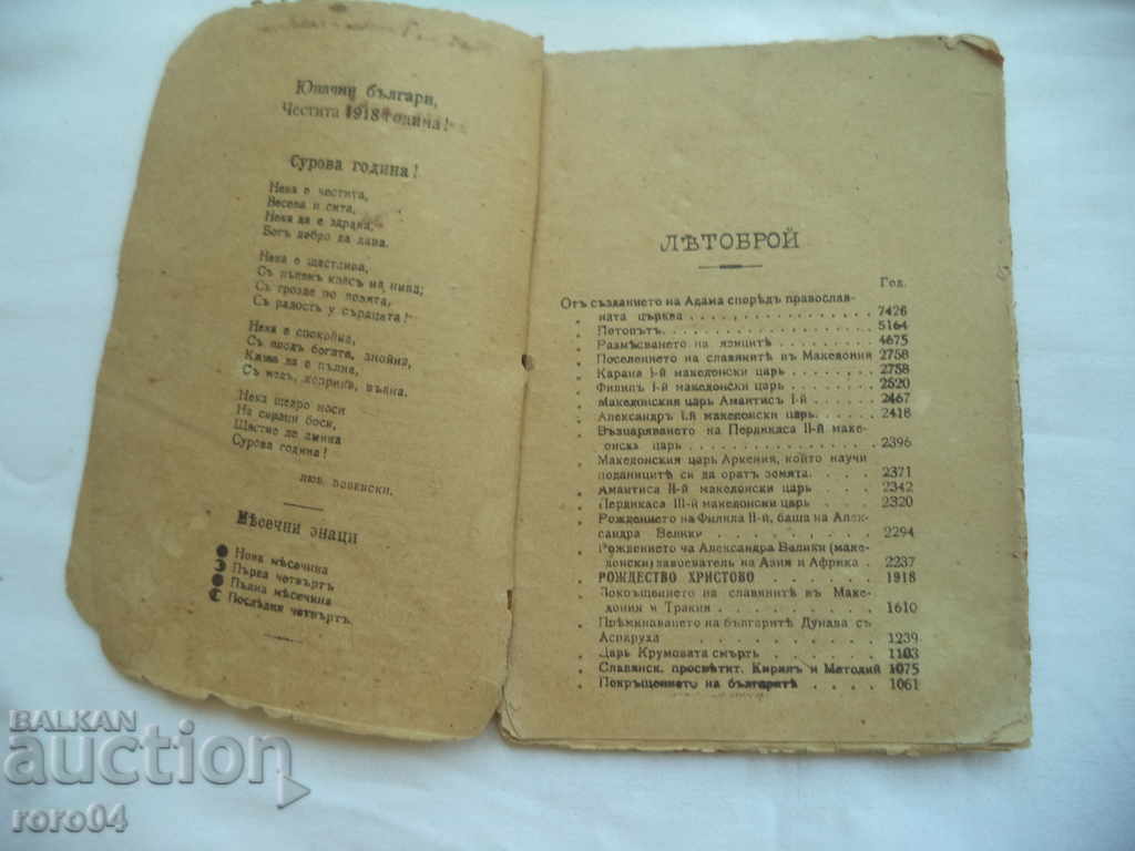 Livrarea CALENDAR - VARDAR - 1918 - IVAN K. BOZHINOV