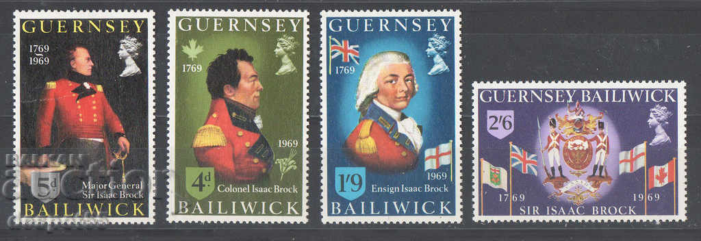 1969. Guernsey. 200 χρόνια από τη γέννηση του στρατηγού Μπροκ.