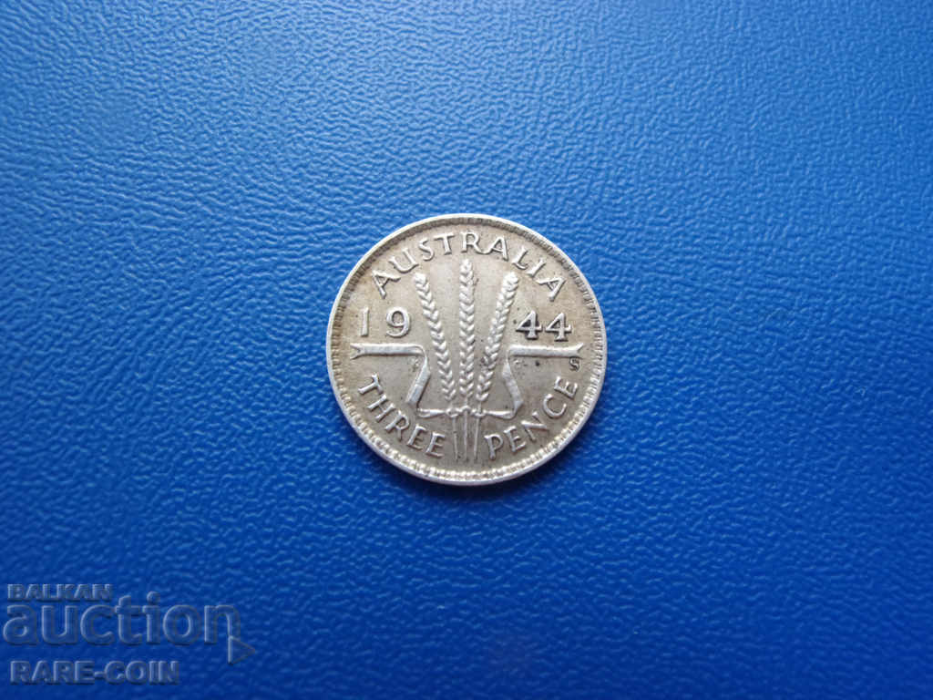 VIII (51) Australia 3 Penny 1944 S UNC