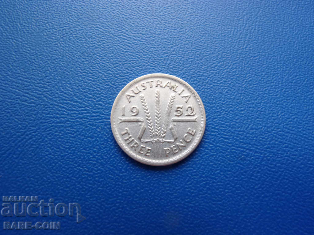 VIII (55) Australia 3 Penny 1952 UNC