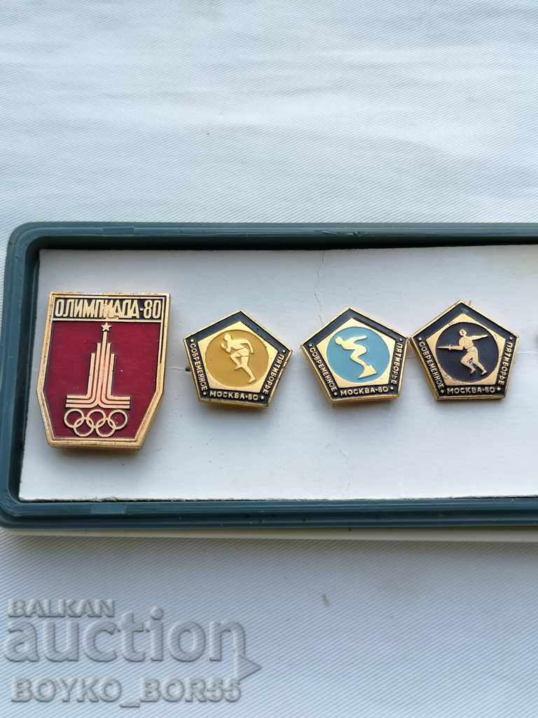 Set of Olympic Badges Modern Pentathlon Moscow 1980 with price 25.00 BGN | € 12.78 Set of Olympic Badges Modern Pentathlon Moscow 1980 with price 25.00 BGN | € 12.78