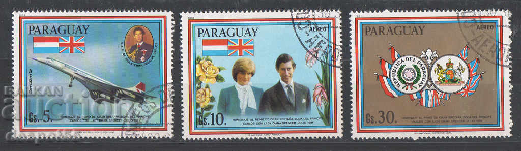 1981. Paraguay. Nunta regală - prințul Charles și Diana.