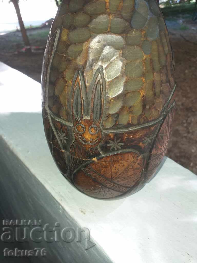 HUGE OLD WOODEN EASTER EGG WITH CARVING AND ENGRAVING with price 79.00 BGN | € 40.39 HUGE OLD WOODEN EASTER EGG WITH CARVING AND ENGRAVING with price 79.00 BGN | € 40.39