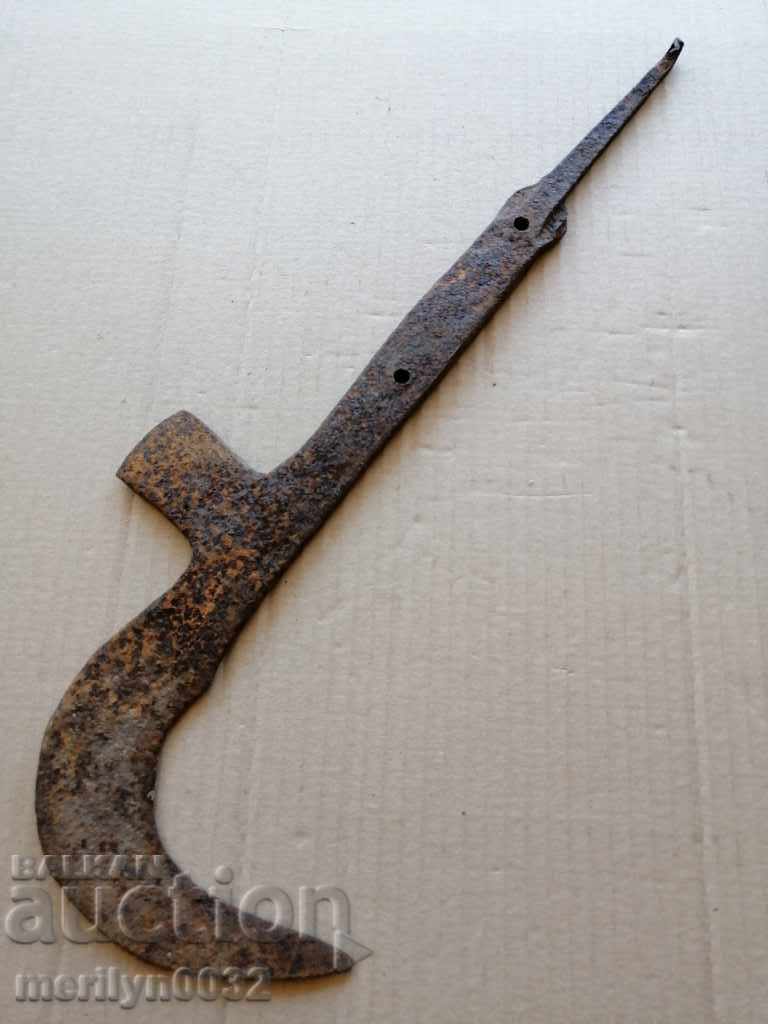 Auction  Old handmade knife, wrought iron