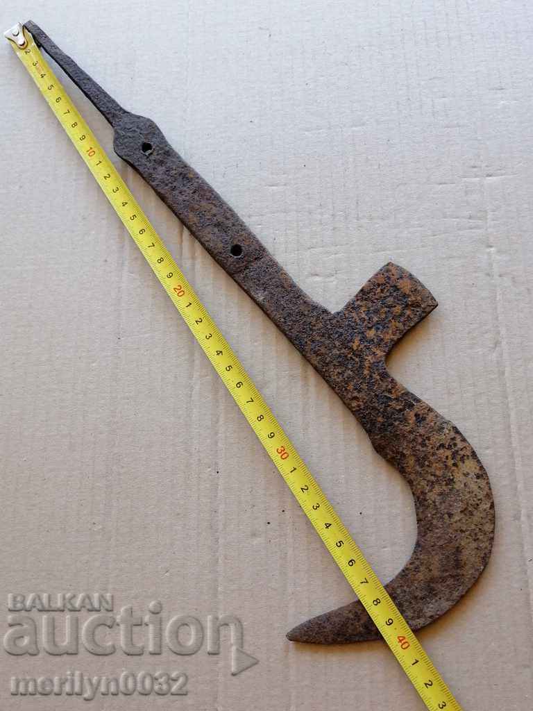 Old handmade knife, wrought iron - 5